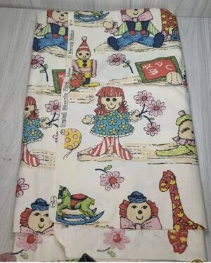 Vintage Waverly Playtime Upholstery Quilt Curtain Fabric 49" X 49" Piece Kids